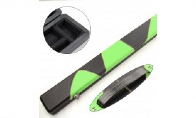 Snooker Lederkoffer Einteiler schwarz grün Patch